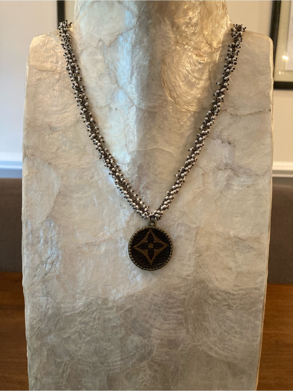Designer inspired double sided Necklace with unique Beaded cluster Chain